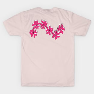 wave  line summer pink heart flower T-Shirt